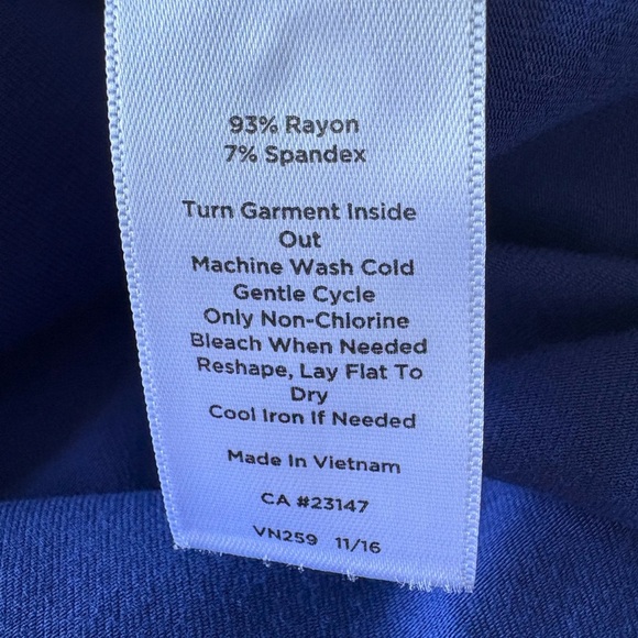 Talbots Size M Cobalt Blue Ruffle Tank Top Closet Basic Career Teacher Office - Picture 4 of 6